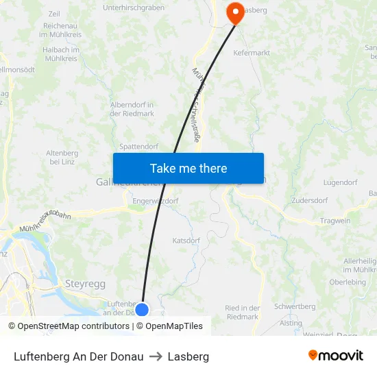 Luftenberg An Der Donau to Lasberg map