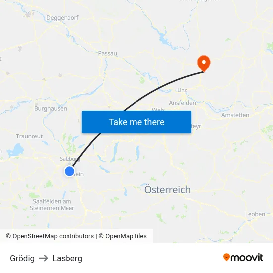 Grödig to Lasberg map