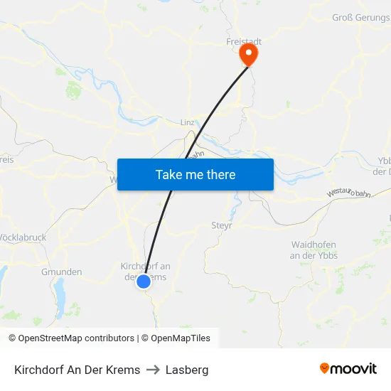 Kirchdorf An Der Krems to Lasberg map