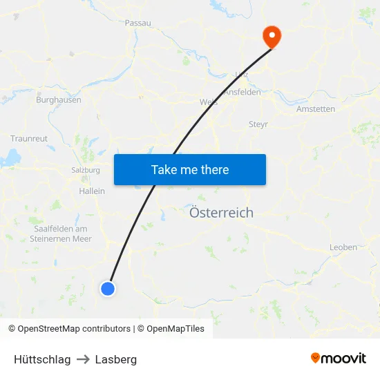 Hüttschlag to Lasberg map