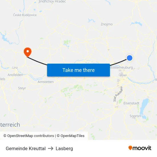 Gemeinde Kreuttal to Lasberg map