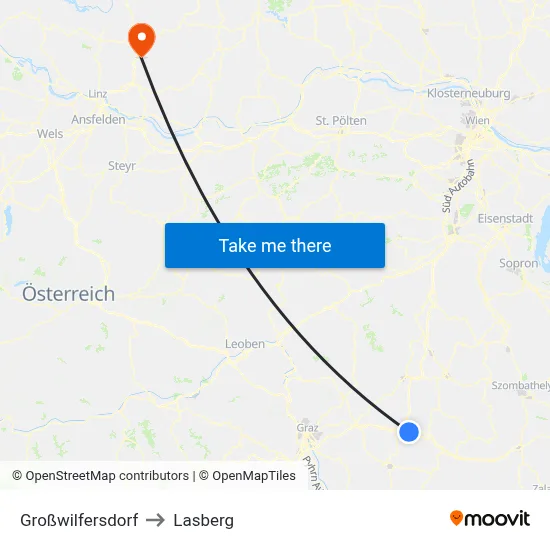Großwilfersdorf to Lasberg map