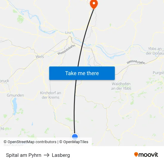 Spital am Pyhrn to Lasberg map