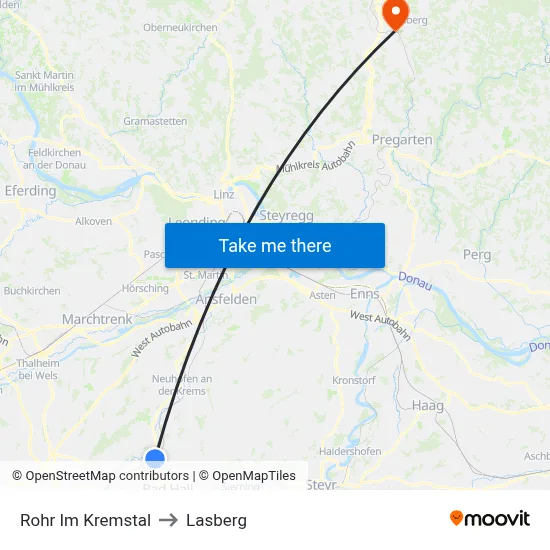 Rohr Im Kremstal to Lasberg map