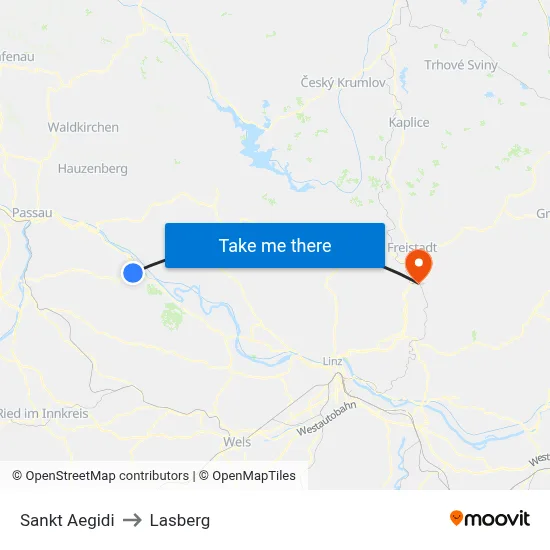 Sankt Aegidi to Lasberg map