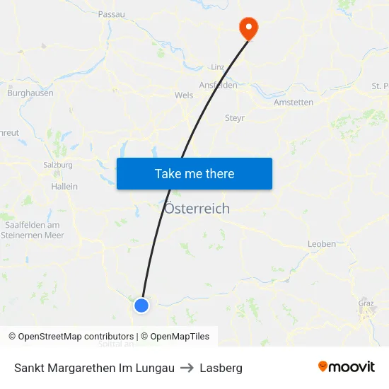 Sankt Margarethen Im Lungau to Lasberg map