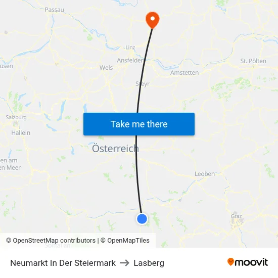 Neumarkt In Der Steiermark to Lasberg map
