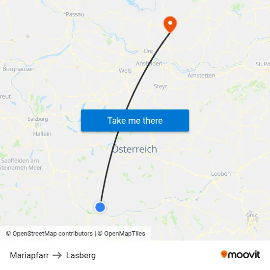 Mariapfarr to Lasberg map