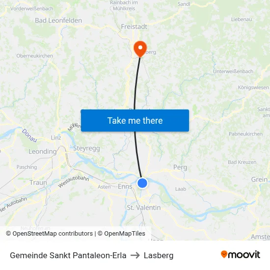 Gemeinde Sankt Pantaleon-Erla to Lasberg map