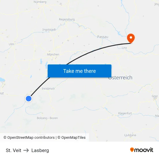 St. Veit to Lasberg map