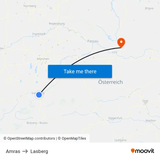 Amras to Lasberg map