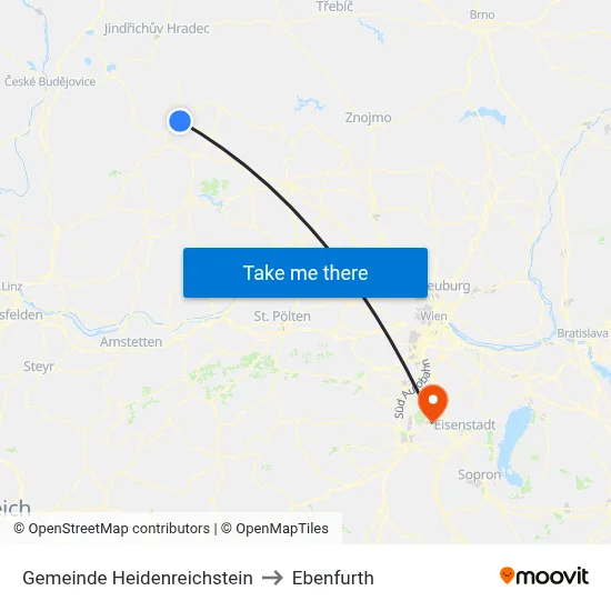 Gemeinde Heidenreichstein to Ebenfurth map