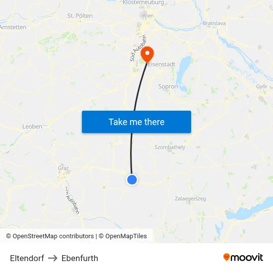 Eltendorf to Ebenfurth map