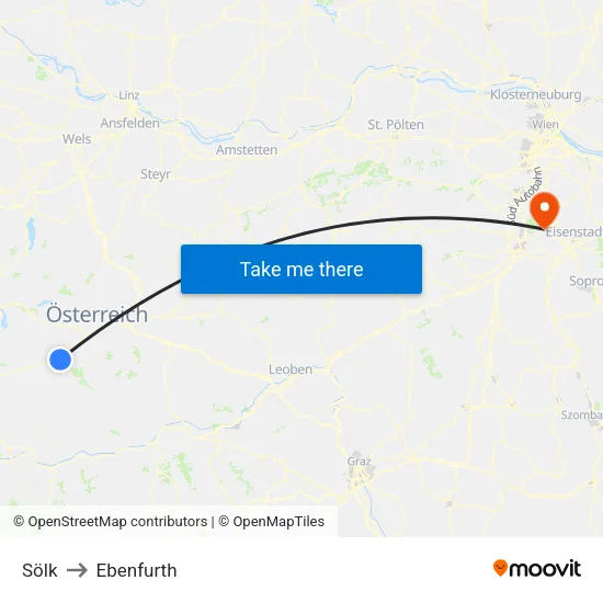 Sölk to Ebenfurth map