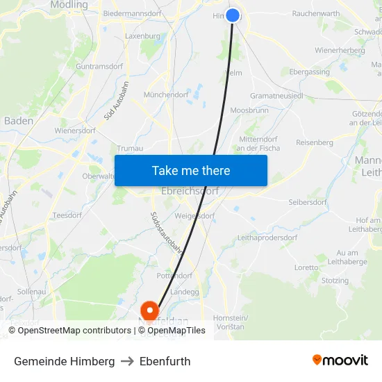 Gemeinde Himberg to Ebenfurth map