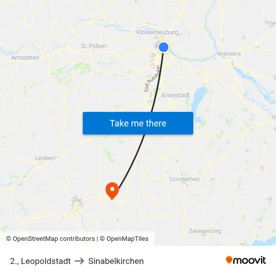 2., Leopoldstadt to Sinabelkirchen map