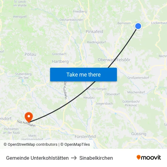 Gemeinde Unterkohlstätten to Sinabelkirchen map
