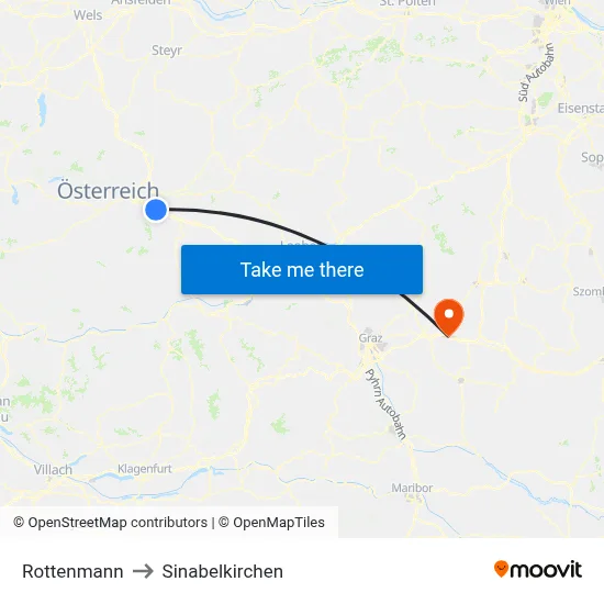 Rottenmann to Sinabelkirchen map