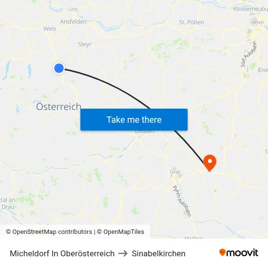 Micheldorf In Oberösterreich to Sinabelkirchen map