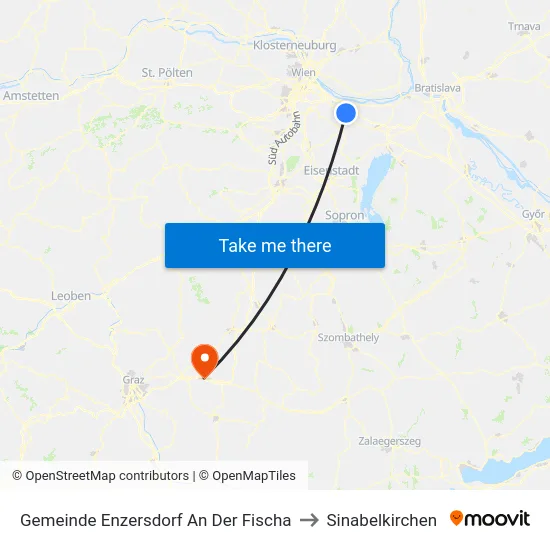 Gemeinde Enzersdorf An Der Fischa to Sinabelkirchen map