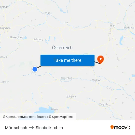 Mörtschach to Sinabelkirchen map