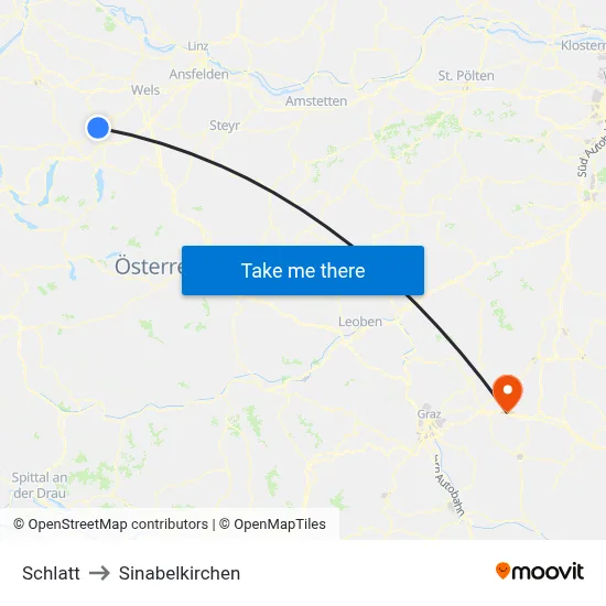 Schlatt to Sinabelkirchen map