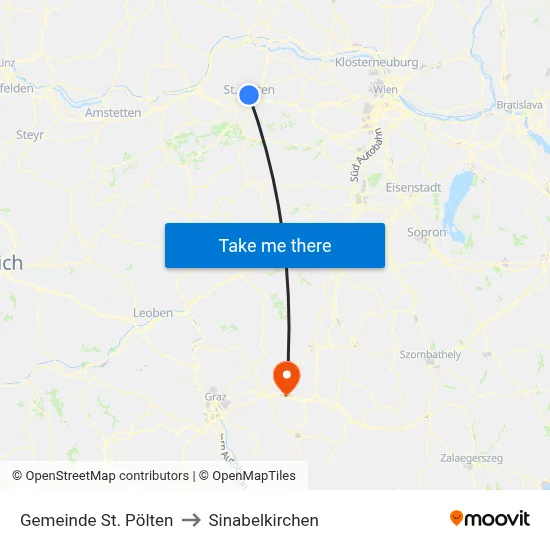 Gemeinde St. Pölten to Sinabelkirchen map