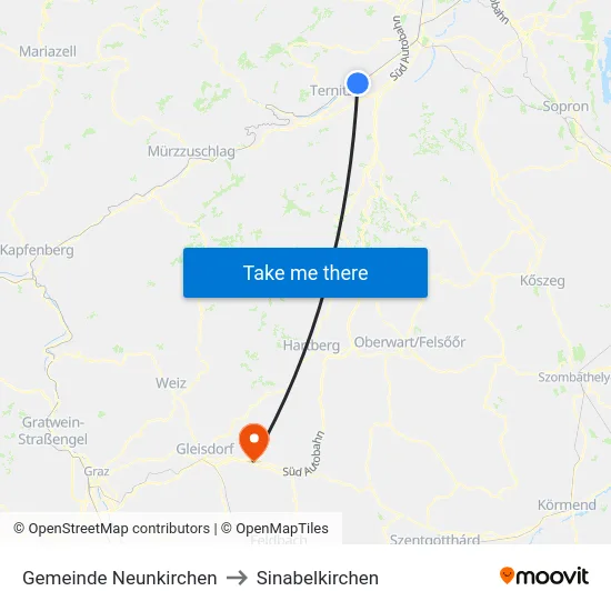 Gemeinde Neunkirchen to Sinabelkirchen map