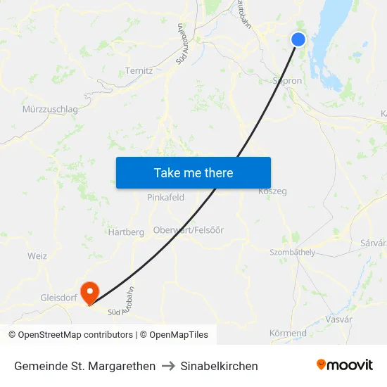 Gemeinde St. Margarethen to Sinabelkirchen map