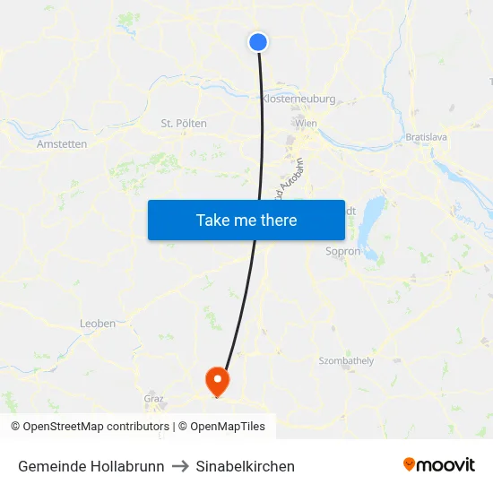 Gemeinde Hollabrunn to Sinabelkirchen map