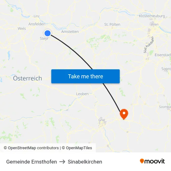 Gemeinde Ernsthofen to Sinabelkirchen map