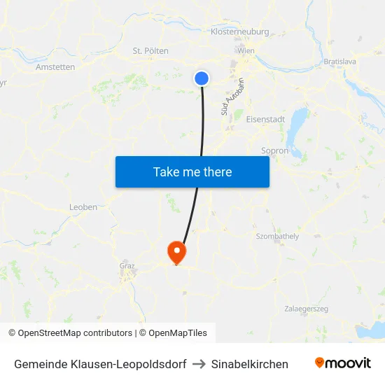 Gemeinde Klausen-Leopoldsdorf to Sinabelkirchen map