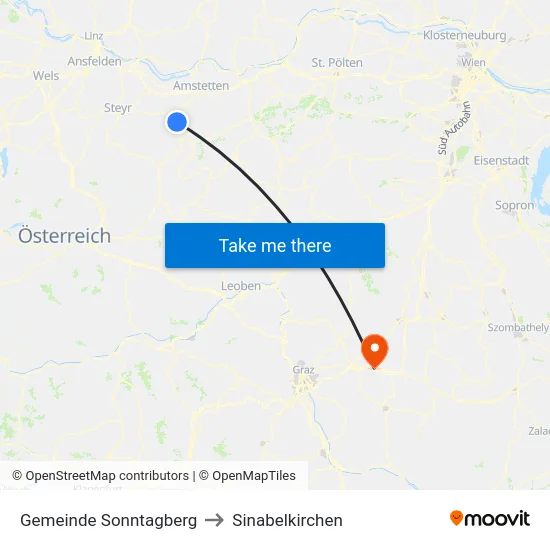 Gemeinde Sonntagberg to Sinabelkirchen map