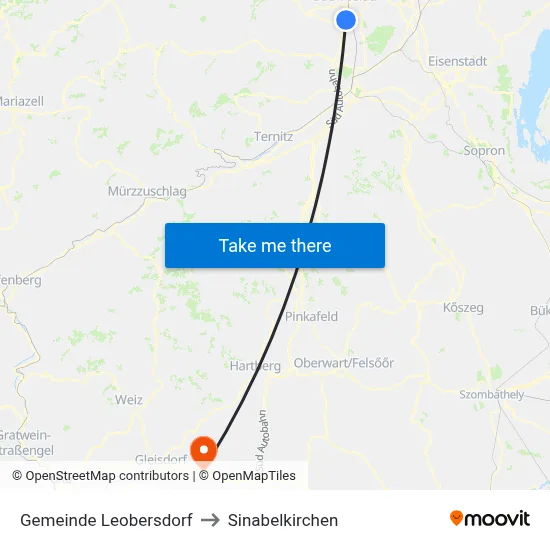 Gemeinde Leobersdorf to Sinabelkirchen map