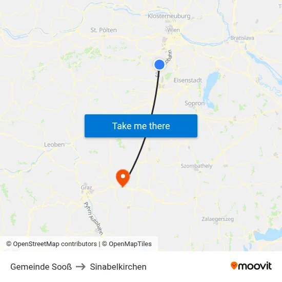 Gemeinde Sooß to Sinabelkirchen map