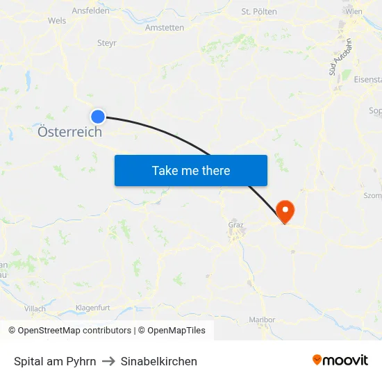 Spital am Pyhrn to Sinabelkirchen map