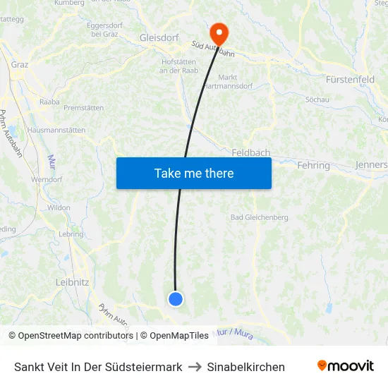 Sankt Veit In Der Südsteiermark to Sinabelkirchen map