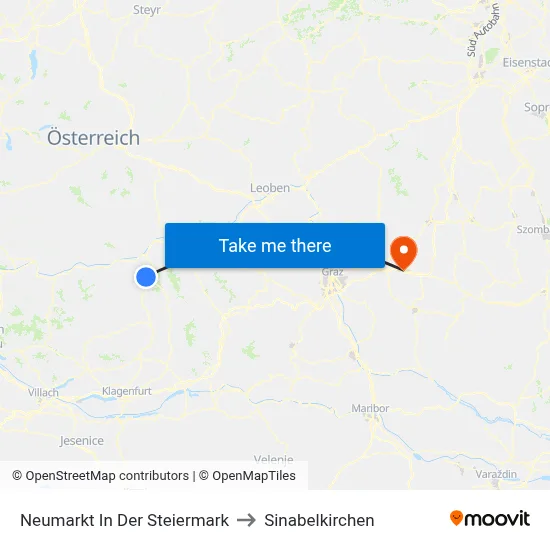 Neumarkt In Der Steiermark to Sinabelkirchen map