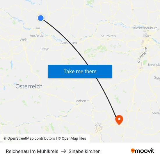 Reichenau Im Mühlkreis to Sinabelkirchen map