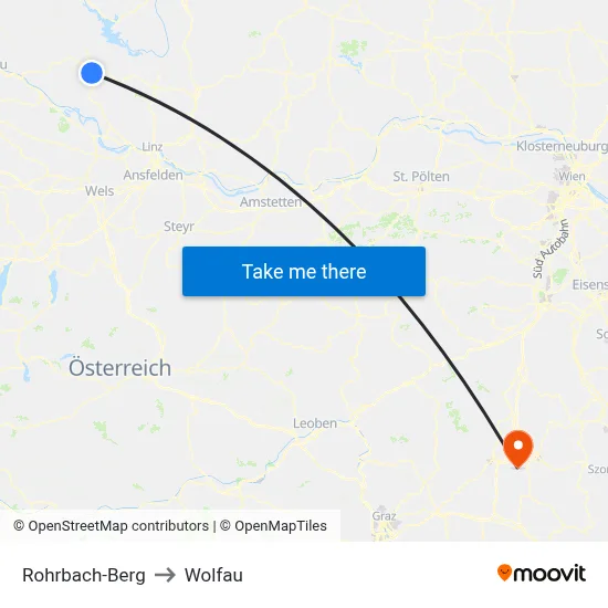 Rohrbach-Berg to Wolfau map