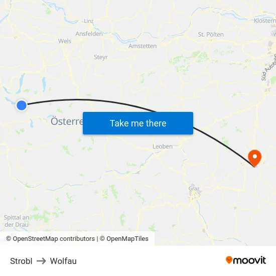 Strobl to Wolfau map