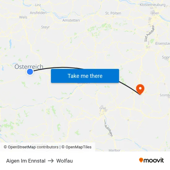 Aigen Im Ennstal to Wolfau map