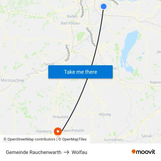 Gemeinde Rauchenwarth to Wolfau map