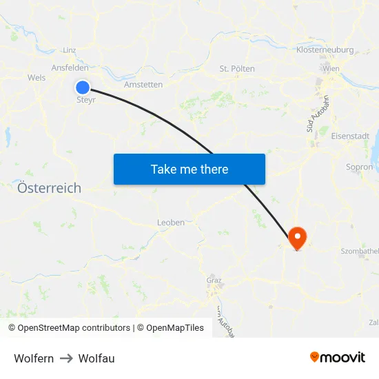 Wolfern to Wolfau map