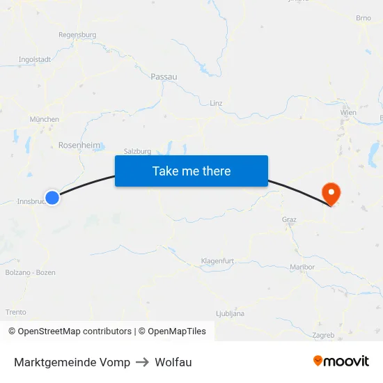 Marktgemeinde Vomp to Wolfau map