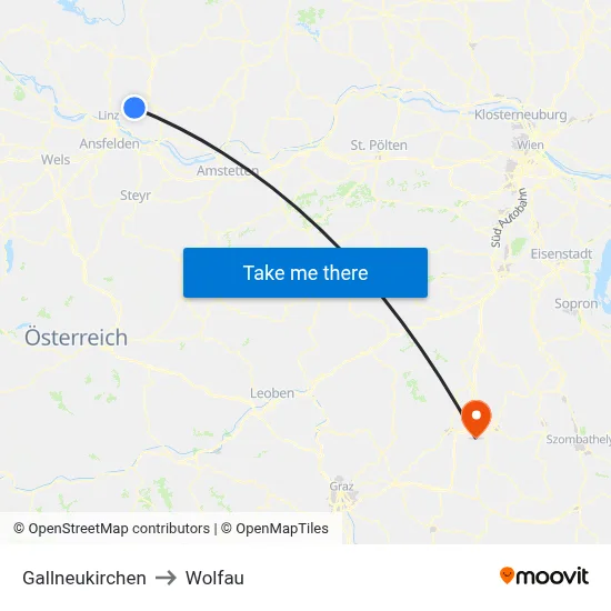 Gallneukirchen to Wolfau map