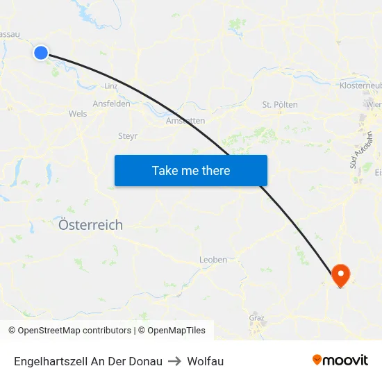 Engelhartszell An Der Donau to Wolfau map