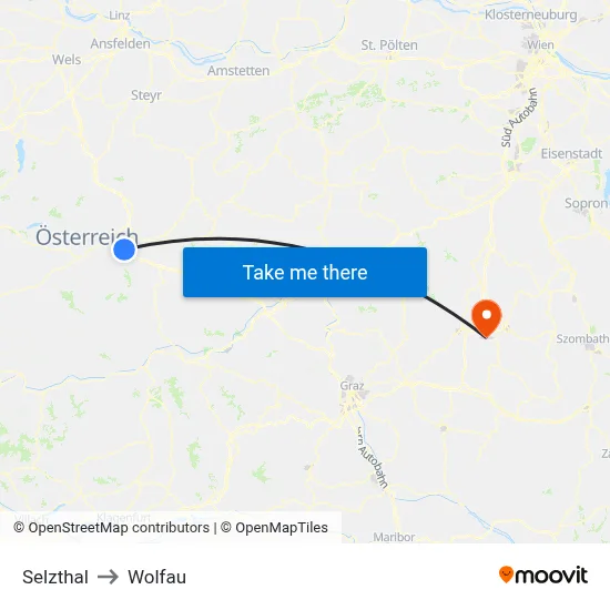 Selzthal to Wolfau map