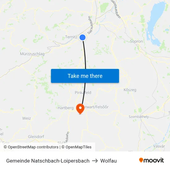 Gemeinde Natschbach-Loipersbach to Wolfau map