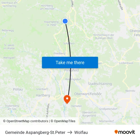 Gemeinde Aspangberg-St.Peter to Wolfau map